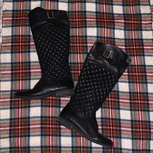 Black quilted boots